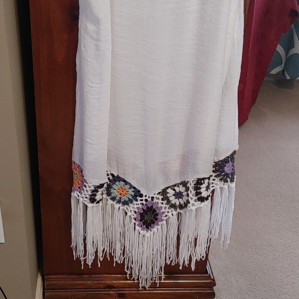 Women's Bohemian Crochet Beach Cover up Size Large 8/10 - Picture 7 of 11